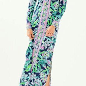 NWT LILLY PULITZER SzXS UPF 50+ FAYE LONG SLEEVE MAXI DRESS SWAY THIS WAY